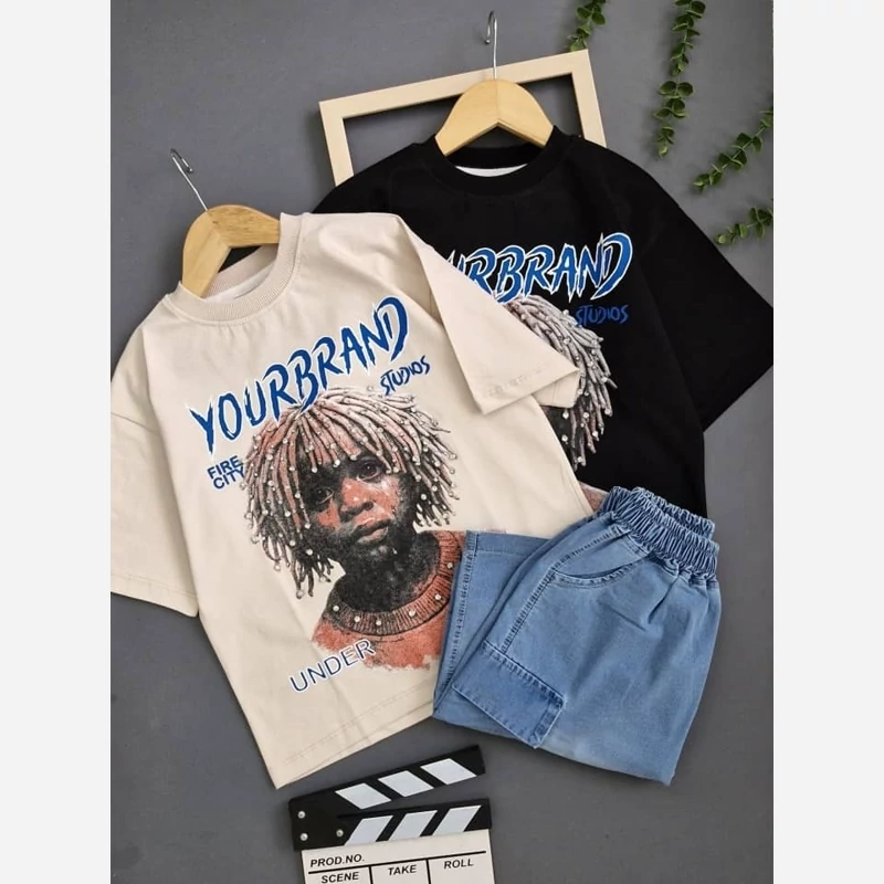 تیشرت شلوارک جین پسرانه نگینی Yor brand